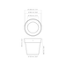 Technical dimensions diagram of Blinde Design Classic 125 concrete planter showing diameter and height measurements