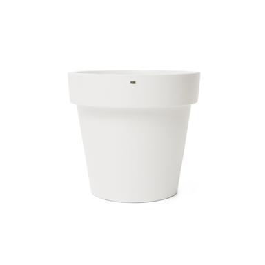 White Blinde Design Classic 25 concrete planter with wide rim and tapered base