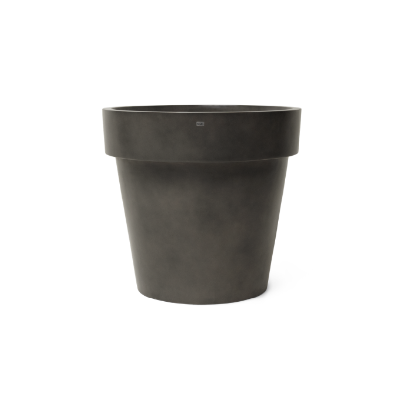Brown Blinde Design Classic 25 concrete planter with wide rim and tapered base