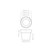 Technical dimensions diagram of Blinde Design Classic 25 concrete planter showing diameter and height measurements