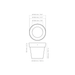 Technical dimensions diagram of Blinde Design Classic 50 concrete planter showing diameter and height measurements
