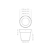 Technical dimensions diagram of Blinde Design Classic 75 concrete planter showing diameter and height measurements