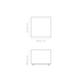 Technical dimensions diagram of the Blinde Design Cube 24 square concrete coffee table showing 610 mm width and 460 mm height.