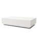 Dash 50 rectangular concrete coffee table by Blinde Design in bone white finish with minimalist block design.