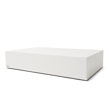 Move 65 rectangular concrete coffee table by Blinde Design in bone white finish with minimalist block form