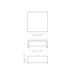 Technical dimensions diagram of the Blinde Design Niche 40 concrete coffee table showing 1000 mm width and 340 mm height