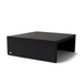 Niche 40 square concrete coffee table in graphite finish with minimalist open-frame base