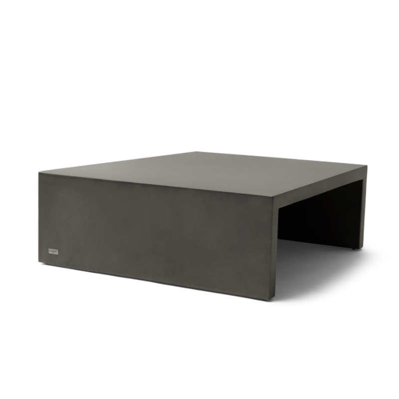 Niche 40 square concrete coffee table in natural finish with clean geometric design
