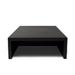 Front view of the Niche 50 rectangular concrete coffee table in graphite finish with waterfall profile