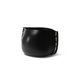 Stitch 25 round concrete planter in black finish with contrasting white stitched detail.