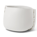 Blinde Stitch 125 white concrete planter with white stitched accent detail