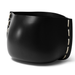 Blinde Stitch 125 black concrete planter with white stitched accent detail