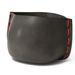 Blinde Stitch 125 brown concrete planter with red stitched accent detail