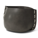 Blinde Stitch 125 brown concrete planter with white stitched accent detail