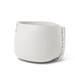 Blinde Stitch 75 concrete planter in bone finish with white stitched accent detail