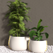 Blinde Stitch concrete planter with indoor plant beside modern lounge chair