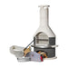 Buschbeck Rondo 3-in-1 outdoor fireplace, BBQ and pizza oven kit in Grey with pizza oven door, base extension, pizza peels and cutter