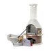 Buschbeck Rondo 3-in-1 outdoor fireplace, BBQ and pizza oven kit in Mocha with pizza oven door, base extension, pizza peels and cutter