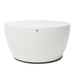 Curv 40 round designer coffee table in matte white finish with minimalist curved form