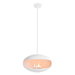 Cocoon Aeris Hanging Bioethanol Fireplace in matt white on the standard pole, studio shot
