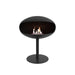 Cocoon Pedestal Bioethanol Fireplace in matt black, studio shot with flame lit