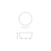 Technical dimensions diagram of Curv 30 round coffee table showing 760 mm diameter and 350 mm height