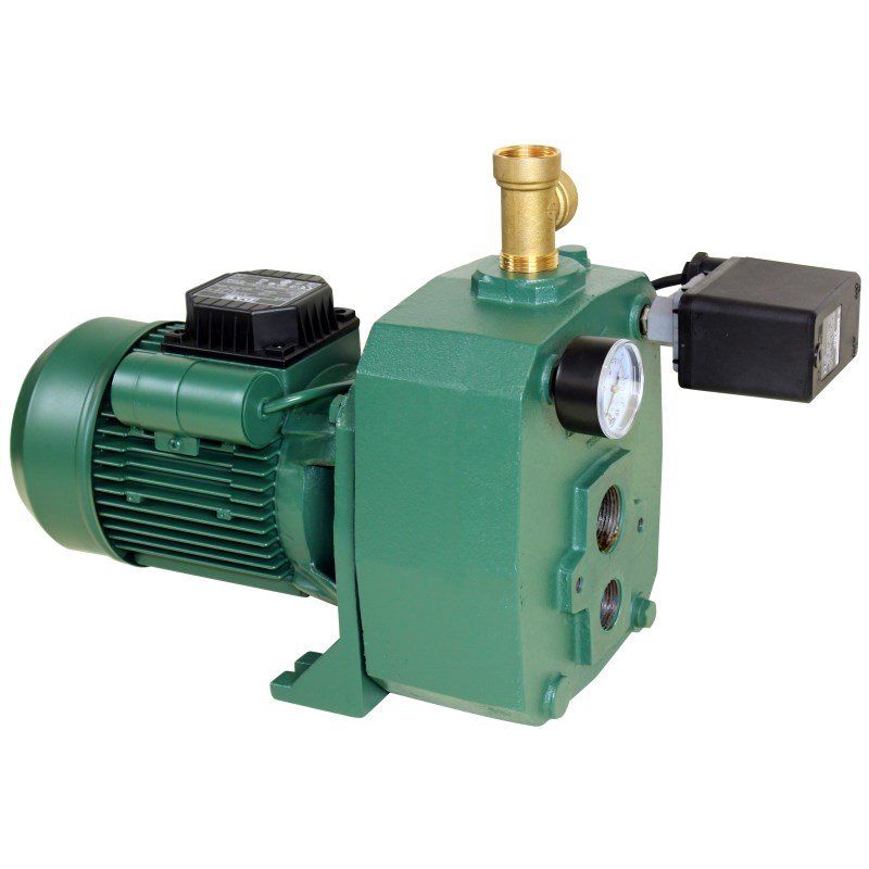DAB deep well surface pump DP151MP and DP251MP, green cast iron casing with electric motor and pressure switch