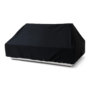 EcoSmart Fire LT50 All Season Cover black weatherproof outdoor cover fitted over LT50 fire table front angle view