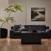 EcoSmart Fire S18 fire screen on modern indoor fire table in luxury living room