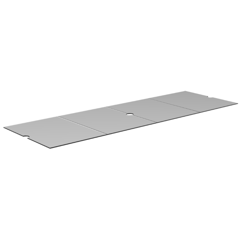 EcoSmart L50 Cover Plate on a Stainless Steel surround, showing the flush table surface when the fire is not in use.