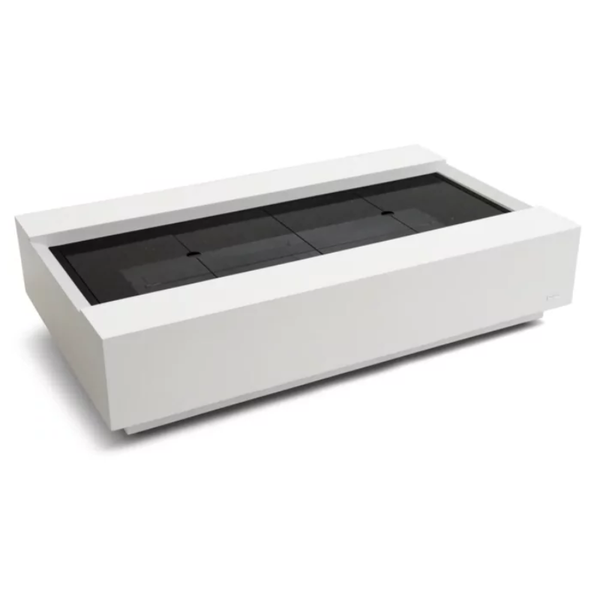 EcoSmart L50 toughened glass cover plate, front view, sized for the L50 burner well.