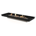 Close-up showing the EcoSmart Linear 50 Outdoor Fire Pit Kit with Stainless Steel Burner's modular design, with the fire contained in a sleek rectangular frame, ideal for outdoor living spaces.