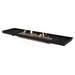 Close-up front view of the EcoSmart Linear 65 Fire Pit Kit showing the sleek stainless steel burner and stylish design.