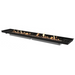 EcoSmart Linear 90 Fire Pit Kit with Black Burner placed in an urban outdoor patio, with a stunning flame design that enhances the luxurious atmosphere of the space.