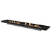 EcoSmart Linear 90 Fire Pit Kit with Stainless Steel Burner set in a luxurious urban living area, featuring a tall flame that complements the sophisticated design of the space.