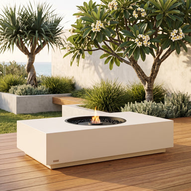 EcoSmart Martini 50 Fire Table in Bone, / Black