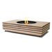 EcoSmart Martini 50 fire table in Grade A Teak with a Black sunken circular burner.