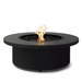 EcoSmart Mimosa 40 in Graphite Fluid concrete with a Black burner surround and black glass charcoal media.