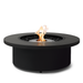 EcoSmart Mimosa 40 in Graphite Fluid concrete with a Stainless Steel burner and black glass charcoal media.
