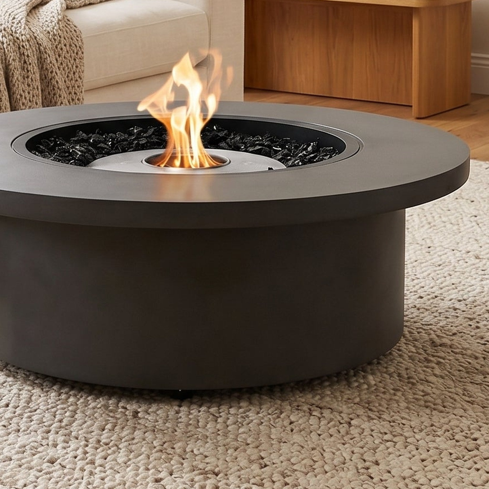 EcoSmart Mimosa 40 Fire Table in Graphite, / Stainless Steel