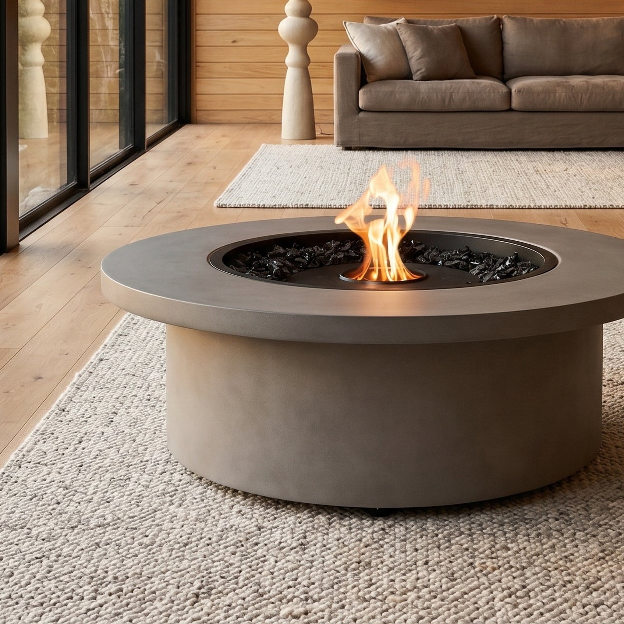 EcoSmart Mimosa 40 Fire Table in Natural, / Black