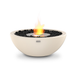 EcoSmart Mix 600 Fire Pit in Bone concrete with Stainless Steel burner, front product image.