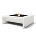 EcoSmart Mojito 40 Fire Table in Bone Fluid concrete with Black surround and black glass charcoal media.