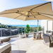 EcoSmart Pod 30 Fire Pit on a balcony entertaining terrace.
