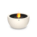 EcoSmart Pod 30 fire pit bowl in Bone fluid concrete with a Black burner, studio product view.