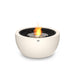 EcoSmart Pod 30 fire pit bowl in Bone fluid concrete with a Stainless Steel burner, studio product view.