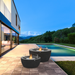 EcoSmart Pod 30 and Pod 40 Fire Pits beside a modern pool.