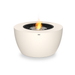 EcoSmart Pod 40 Fire Pit in Bone Fluid concrete with Stainless Steel burner, front product view.
