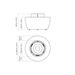 EcoSmart Pod 40 Fire Pit dimensions diagram showing size measurements and specifications.