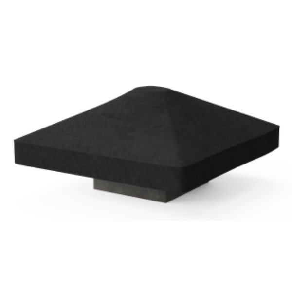 EcoSmart ST40 All Season Cover fitted black outdoor fire table cover low profile design for weatherproof year-round protection.